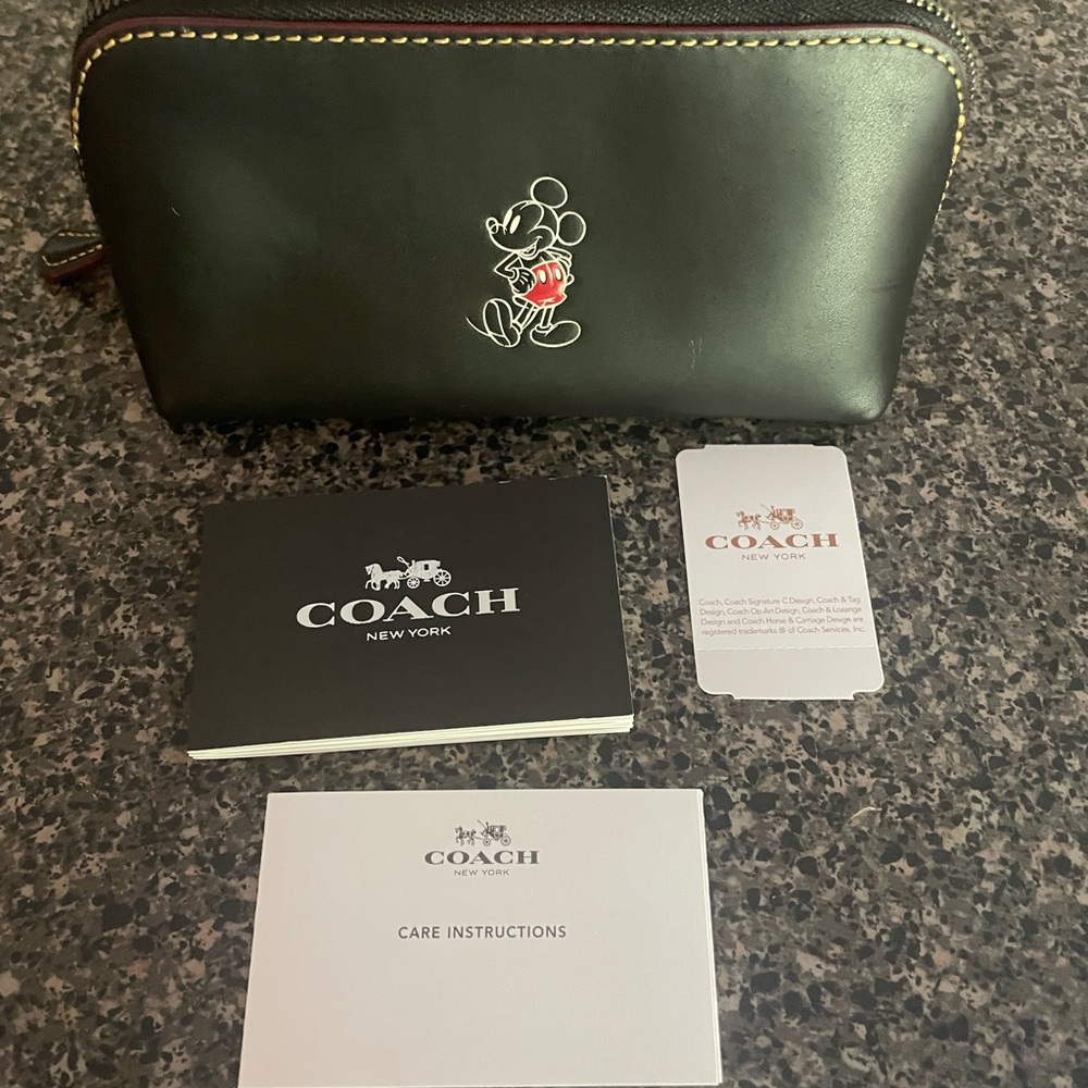 Coach x Disney Black Pouch with Mickey Mouse Design